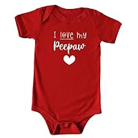 I Love My Peepaw Color Infant Bodysuit, Baby Shower Newborn Gift, Pregnancy Reveal Onesie Present, Valentine's or Father's Day (18M, Pink)