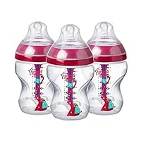 Tpee Decorated Advanced Anti-Colic Baby Bottles, 260 ml, 3 count
