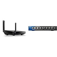 Linksys Hydra 6 Mesh WiFi 6 Router - MR20EC-AMZ - Dual-Band WiFi Router & SE3008: 8-Port Gigabit Ethernet Unmanaged Switch, Computer Network