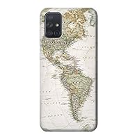R0604 World Map Case Cover for Samsung Galaxy A71 5G [for A71 5G Version only. NOT for A71]