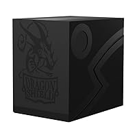 Arcane Tinmen Dragon Shield Card Deck Box – Double Shell: Shadow Black/Black – Sturdy TCG, OCG Card Storage – Compatible with Pokemon Yugioh Commander and MTG Magic: The Gathering Cards (AT-30624)