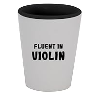 Fluent In Violin - 1.5oz Ceramic White Outer and Black Inside Shot Glass
