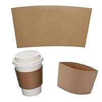 Coffee Cup Sleeves 10-20oz 500pk. Eco-Friendly, Earth-Friendly Disposable Cardboard Sleeves, For Hot Drinks. Fits 10 12 16 20 Ounce Togo Paper Cups., Brown, large