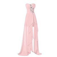 Women's Sweetheart Prom Dresses Chiffon Hight Slit Formal Party Gowns