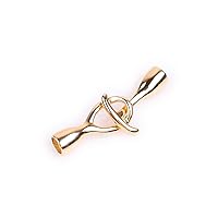JOE FOREMAN Yellow Gold Filled Hook & Eye Toggle Necklace Clasp for DIY Jewelry Craft Making Necklace Bracelets Supplies (15x40mm)
