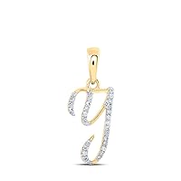 Jewels By Lux 10K Rose Or Yellow Or White Gold Womens Round Diamond Initial Letter Pendant