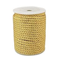 18 Yards Nylon Twisted Cord Trim 5mm Twine Cord Rope for Home Decor Upholstery Curtain Tieback DIY Crafts Sewing Jewelry Making, Golden