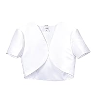 Girl's Short Sleeve Satin Bolero Jacket - Size