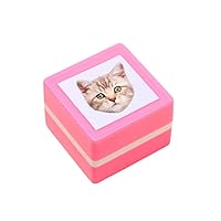 Custom Cat Portrait Ink Stamp, Personalized pet Dog Portrait Stamp, Gift for cat Lover,Pet Stamp, Pet Gift (Pink,37 * 37 * 27 mm)
