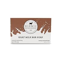 Dionis Goat Milk Skincare 6oz Creamy Coconut & Oats Scented Hand & Body Bar Soap - Moisturize, Restore, For All Skin Types, Non Greasy, No Residue - Cruelty Free Made In The USA - Paraben Free Formula