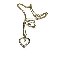 Animas Jewels 1/4 CT Round Cut Prong Set Diamond Valentines Love Heart Pendant Necklace 14K Yellow Gold Over Sterling Silver 18