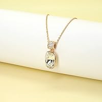 Luxury Elegant Trendy White Crystal Pendant Necklace Suitable for Women Girls Creative Fashion Christmas Jewelry Gifts-Light Yellow Gold Color,Cn,40Cm