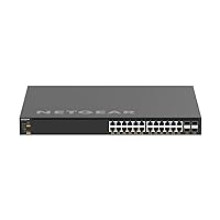 Netgear - XSM4328CV-100NES - NETGEAR M4350 XSM4328CV 24x10G/Multi-Gig PoE+ (576W Base, up to 720W) and 4xSFP28 25G Managed Switch