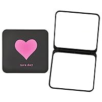 Small Mirror for Makeup Bag Pocket Vanity Mirror Small Folding Mirror for Purse Portable Travel Mirror Cute Black Square Compact Mirror Double Sided Mini Hand Mirror for Women Girls Handbag Mirror