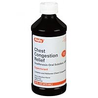 Rugby Chest Congestion Relief Guaifenesin 100 mg Expectorant Cherry Menthol Flavored Cough Syrup