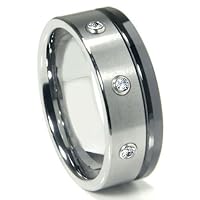 MFC Tungsten Diamond Wedding Band Ring