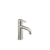Kohler 28126-4-BN Venza Bathroom Sink Faucet, 1 Hole, Single-Handle Bathroom Faucets with Clicker Drain, 1.2 gpm, Vibrant Brushed Nickel