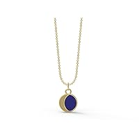 MOONEYE Enamel Necklace Gold Half Moon 925 Sterling Silver Circle Pendant Necklace For Women Jewelry