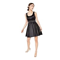 Womens Solid Fit & Flare Dress