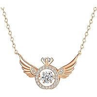 Rose Gold Angel Wings Pendants Necklaces for Women Trendy Silver Fashion Jewelry Chain Initial Choker Necklace Jewelry Gifts for Her Girls Ladies Wife Girlfriend