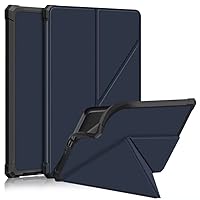 Foldable Origami Cover for Kindle Paperwhite 11Th Gen 2021 6.8Inch Solid Color - E-Reader Cover with Stand - Flexible Silicone Cover with Auto Wake/Sleep Cover,Blue