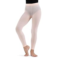Capezio Little Footless Tight w Self Knit Waist Band-Girls, Ballet Pink, One Size