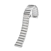 316L Solid Stainless Steel Strap Adapted，For Cartier Santos watchband Santos100 Santos butterfly buckle bracelet 21mm Men's