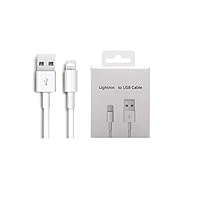 1Pack Apple Original Charger [Apple MFi Certified] Lightning to USB Cable Compatible iPhone Xs Max/Xr/Xs/X/8/7/6s/6plus/5s,iPad Pro/Air/Mini,iPod Touch(White 2M/6.6FT) Original Certified