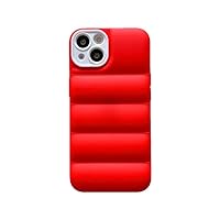Case for iPhone 15 Plus,Luxury Down Jacket Design Soft Unzip Sofa Silicone Puffer Touch Cloth Full Portection Shockproof Girls Women Phone Case for iPhone 15 Plus,6.7 inch 2023 (Red)
