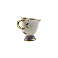 Disney Chip Mug, 311.844 grams, Ceramic, Microwave Safe, Cartoon Pattern, Chip from Beauty and the Beast, Reusable