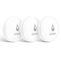 Winees WiFi Water Leak Detector, 3 Pack Water Sensors(Hub Not Included), Easy Set Up, 100M Transmission for Basement, Bathroom, Laundry, IFTTT, S1 FSK(Accessory)