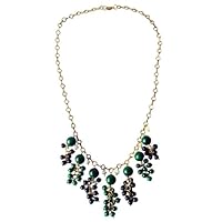 Chain Balls Grapes Green Black Brass gems Crystals Nickel Free Jewelry Designer Ethno