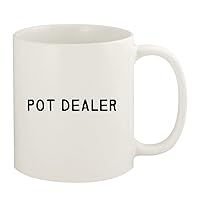 Pot Dealer - 11oz Ceramic White Coffee Mug, White
