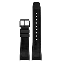 Rubber Watch Strap 22mm For Iwc IW390502 IW390209 Watchband Folding Clasp Curved End Wristwatches Belt