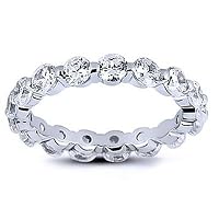 2.00 ct Ladies Round Cut Diamond Eternity Wedding Band in Prong Setting in Platinum