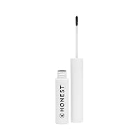 Honest Beauty Honestly Healthy Brow Gel for Fuller Looking Brows | Strengthens + Adds Volume | Castor Oil + Red Clover Extract | EWG Verified, Vegan, Cruelty Free | Soft Black, 0.05 fl oz