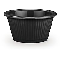 Carlisle FoodService Products Plastic Ramekins, Sauce Bowl For Catering, Kitchen, Restaurant, 2 Ounces, Black