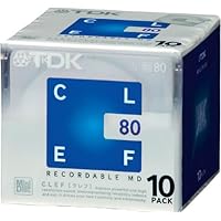 TDK CLEF 80-minute Blank Mini Disc Md Recordable Minidisc 10 Pcs Pack