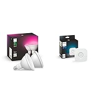 Hue Smart 100W PAR38 LED Bulb & Bridge - Unlock The Full Potential of Hue - Multi-Room and Out-of-Home Control - Create Automations and Zones