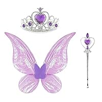 Fairy Wings for Girls,Halloween Butterfly Fairy Wings set Costume for Fairy Costumes Sparkle Fairy Princess Wings Party Favor