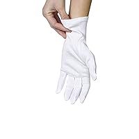 2 Pairs Cotton Gloves, White Gloves for Dry Hands, Cotton Gloves for Sleeping, Moisturizing Night Gloves, White Gloves 100% Cotton, Size M (2 Pairs)