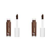 e.l.f, Hydrating Camo Concealer, Lightweight, Full Coverage, Long Lasting, Conceals, Corrects, Covers, Hydrates, Highlights, Rich Ebony, Satin Finish, 25 Shades, All-Day Wear, 0.20 Fl Oz (Pack of 2)