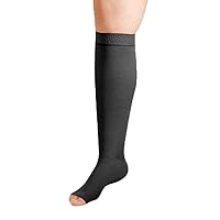 Exo Strong Compression Stocking Below Knee XXL Tall Black 20-30 Open Toe Silicone