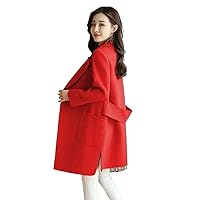 Woolen Overcoat Female Mid Length Spring And Autumn Korean Version Mid Length Wearing Slim Woolen Coat Women