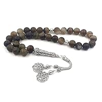 Big Size Tasbih Natural Matte agates 33 Prayer Bead misbaha Rosary Bead Muslim Accessories Jewelry Islamic Products Bracelet (16mm, 33 Beads)