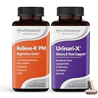 Urinari-X with Relieve-R PM - Urinary Tract Support - Fast Acting UTI Relief - Vitamin Supplement for Healthy Bladder Function & Immunity - D-Mannose, Cranberry, Caprylic Acid, Uva Ursi & Grapefruit