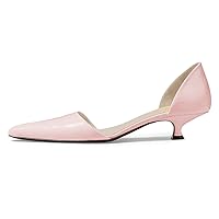 FSJ Women Closed Pointed Toe Low Kitten Heel Pumps D'Orsay Slip On Comfort Ladies Office Work Shoes Size 4-15 US