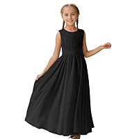 Girls Chiffon Long Dress Elegant and Light Prom Gown for Little Princesses