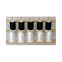 10-Cone Polyester Embroidery Thread Kit - 5 Black/ 5 White - 1100 Yards - 60wt