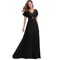 Unique Women Chiffon Bridesmaid Wedding Guest Dress 10 Colors Flare Sleeve Bodycon Prom Mermaid Gowns Fomal Dress